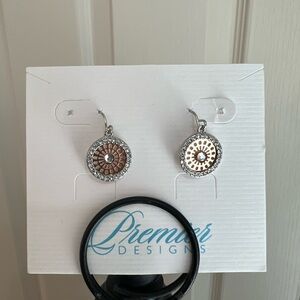 Premier Designs Two-Tone Silver and Rose Earrings